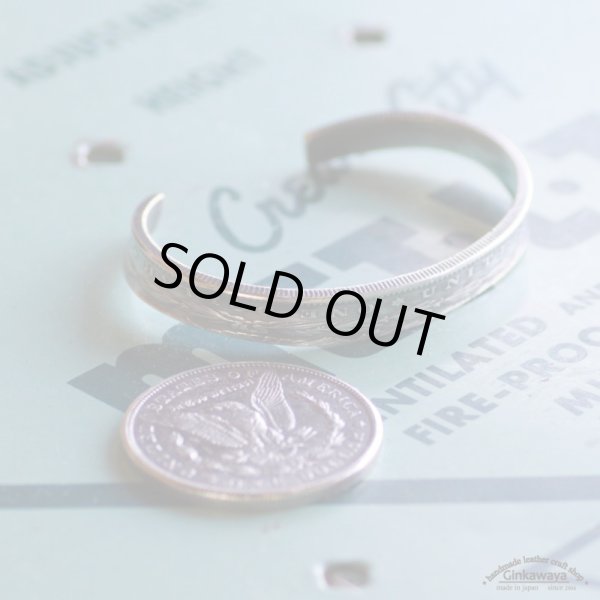 ブレス／コインバングル／モルガンダラー銀貨／silver900／ - 革製品の