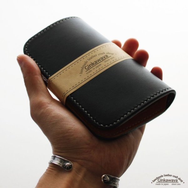 【美品】フルオーダー　革工房特注　香り高い本革ミドルウォレット ヌメ革ミドルウォレットのカラーオーダー [w108-s101]｜銀革屋