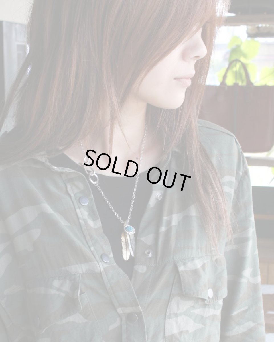 ターコイズネックレス装着例チェーン50cm