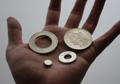 画像1: 指輪／コインリング／モルガンダラー銀貨／1枚の銀貨からペアリング／silver900