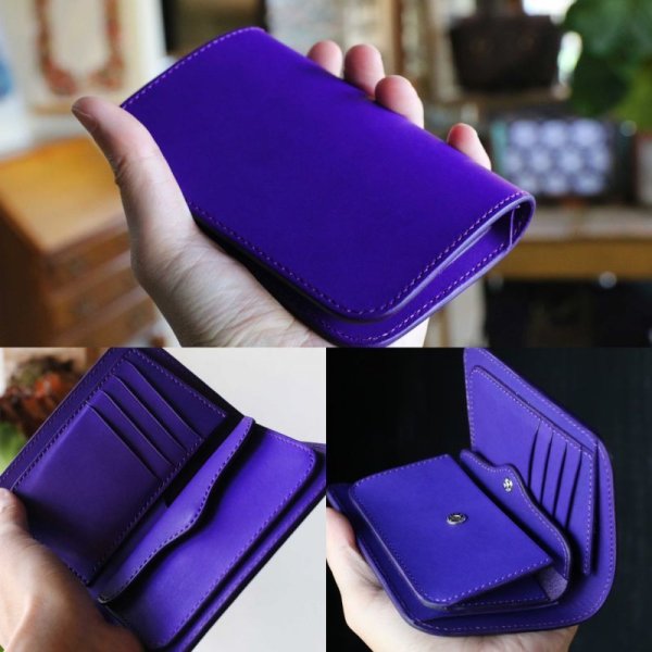 ヌメ革ミドルウォレットのカラーオーダー [w108-s101]｜銀革屋