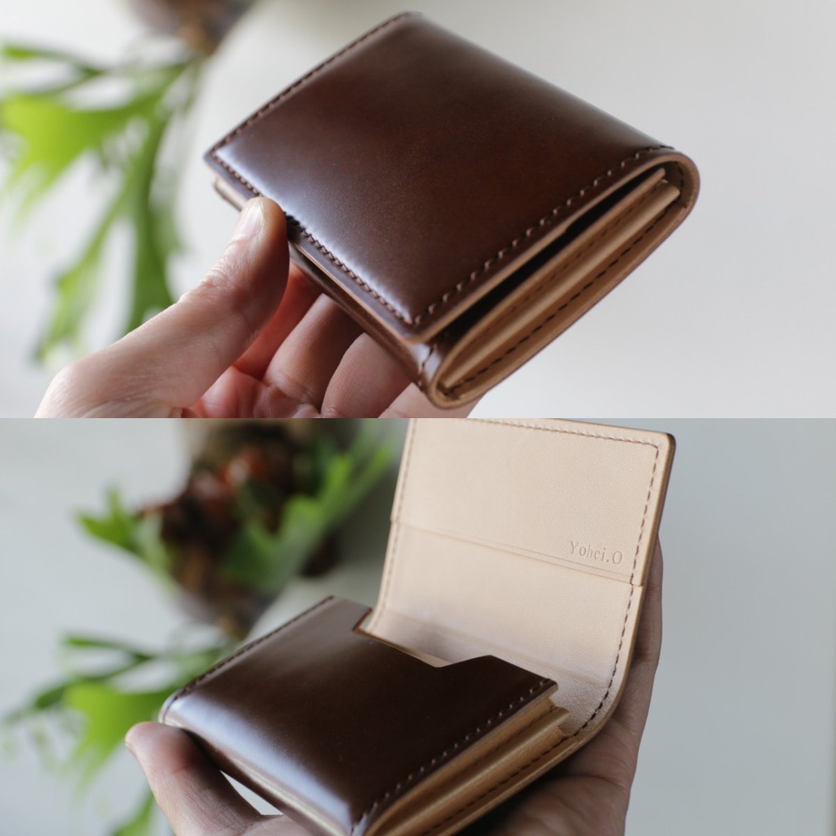 コードバンダークブラウン×ヌメ革ナチュラル