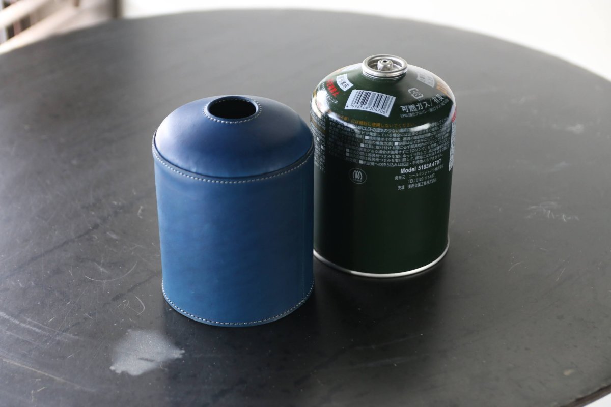 画像5: ガスカートリッジカバー／OD缶カバー／キャンプ用品／アウトドア用品／革製／ヌメ革 (5)
