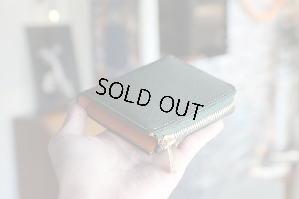 画像2: 【限定品・在庫品】L字ファスナーミニウォレット/限定色グリーン (2)