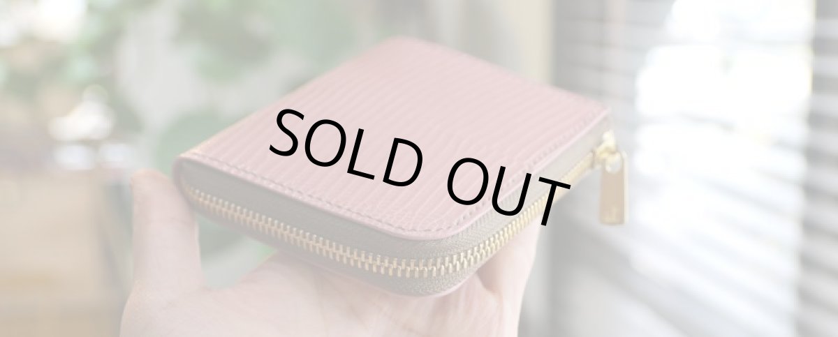 画像2: 【限定品・在庫品】L字ファスナーミニウォレット／限定色リザードサーモンピンク (2)