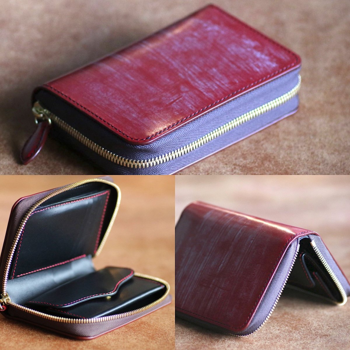 ブライドルレザーレッド