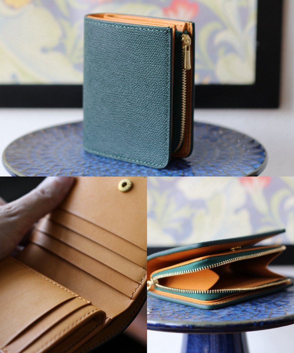 画像1: 【限定品・在庫品】コンパクトウォレット／ヴォーエプソンダークグリーン (1)
