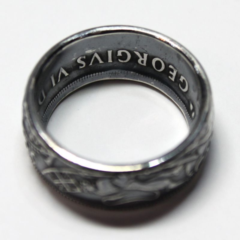 指輪／コインリング／カナダ銀貨／大きい王冠／紋章／silver800