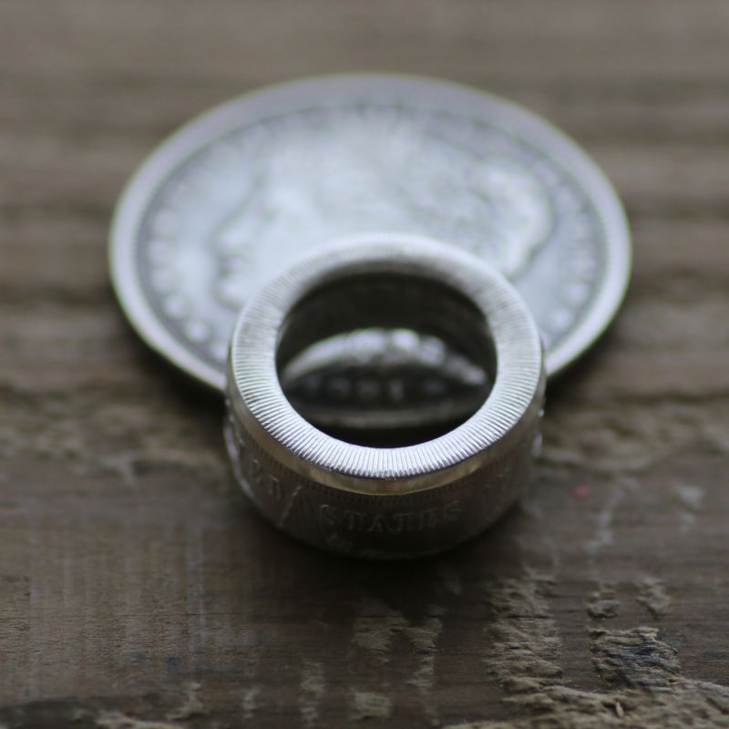 指輪／平打ちリング／モルガンコインリング／モルガンダラー銀貨／silver900