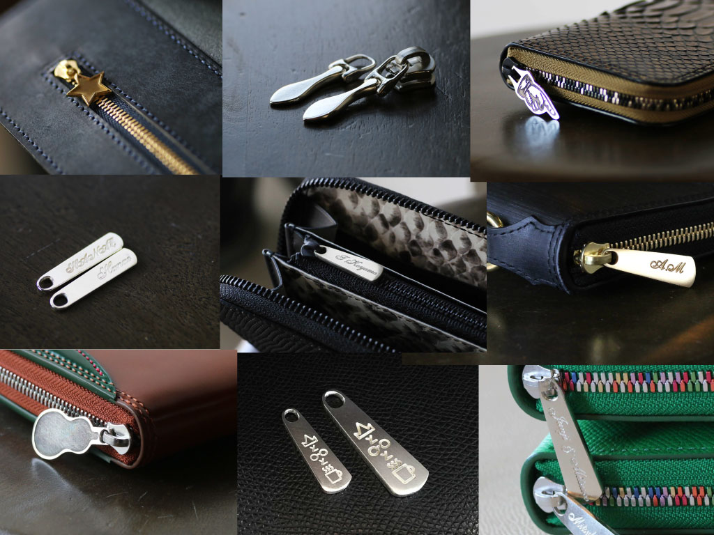 ファスナー引き手 オリジナル オーダーメイド Silver Leather Works Ginkawaya