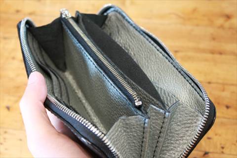 画像2: シルバーレザー ラウンドファスナーロングウォレット (2)